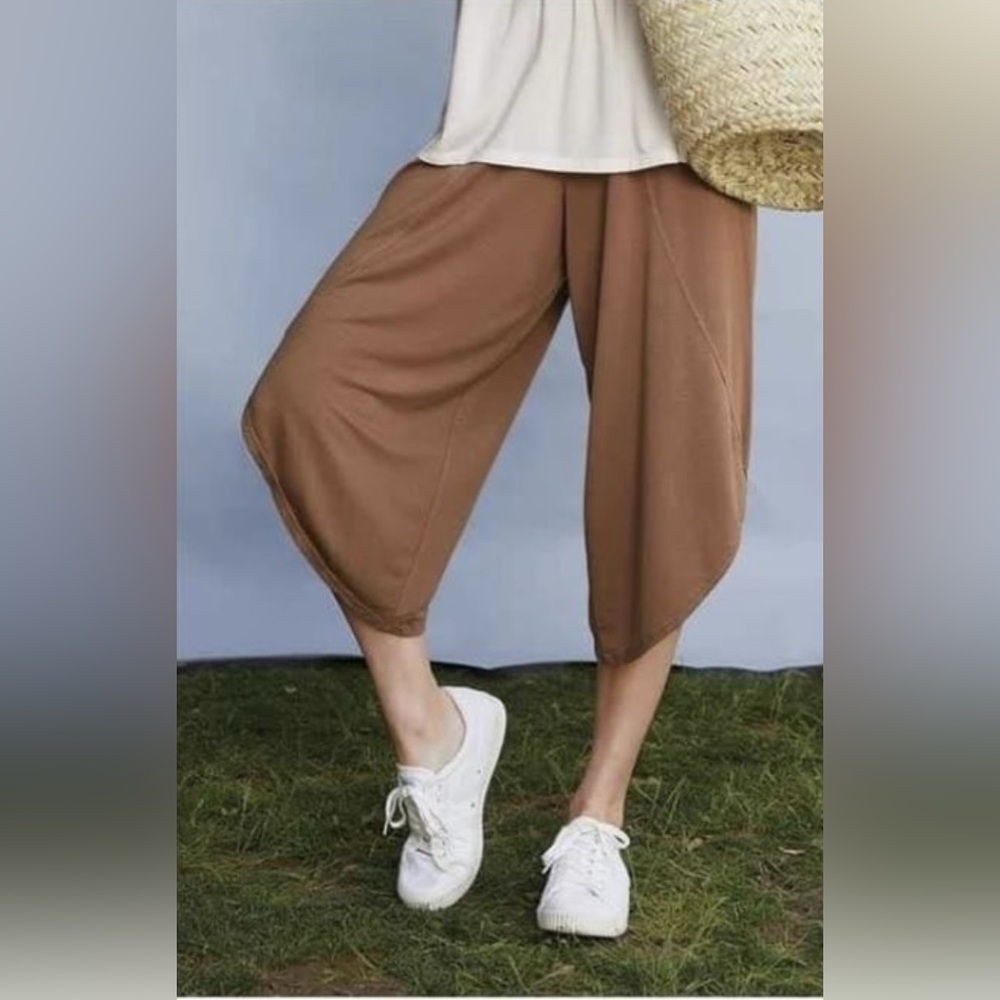 Matilda Jane Dream Chase Crop Lounge Pants Camel Color Sz L
